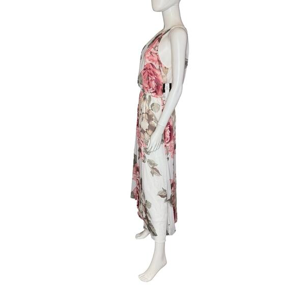 Robbie Bee Women's Sleeveless Floral Print Chiffon Blouson Maxi Dress Sz 10P - Picture 4 of 8